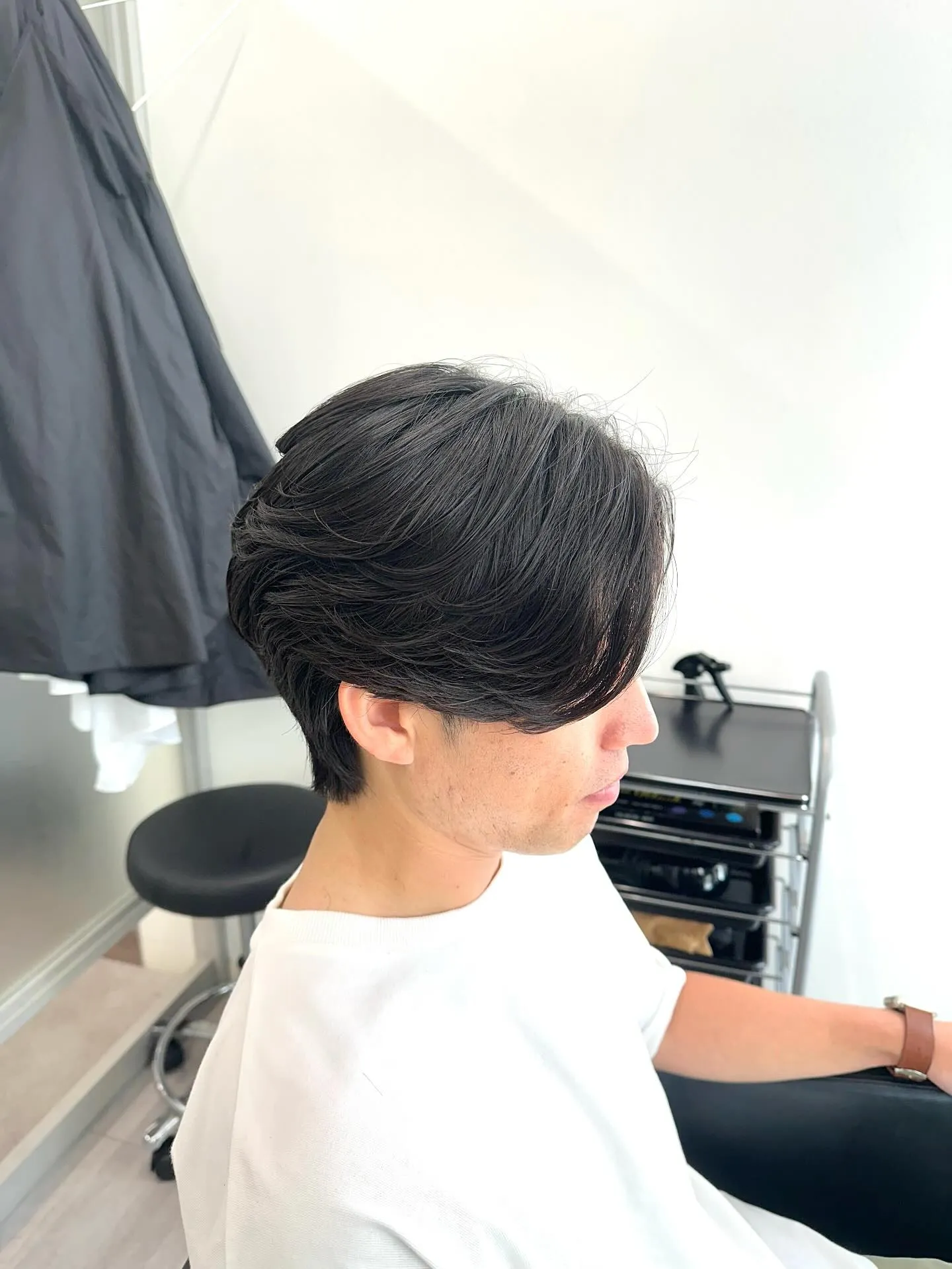 曲がる縮毛矯正　センターパート